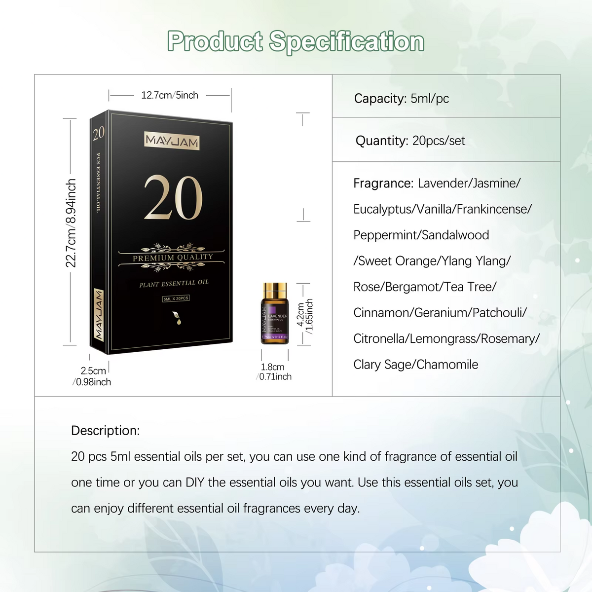 Shiva™ 20pcs Natural Essential Oils Gift Set
